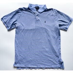 Boy's Polo Ralph Lauren Blue Striped Polo Shirt Size Y XL 20